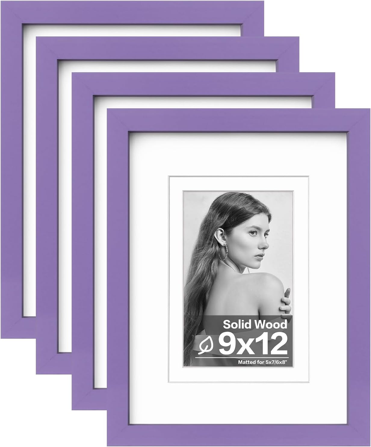 Egofine 11x14 Picture Frames with Plexiglass, Display Pictures 5x7/8x10 with Mat or 11x14 Without Mat Set of 4 for Tabletop and Wall Mounting, Carbonized Brown