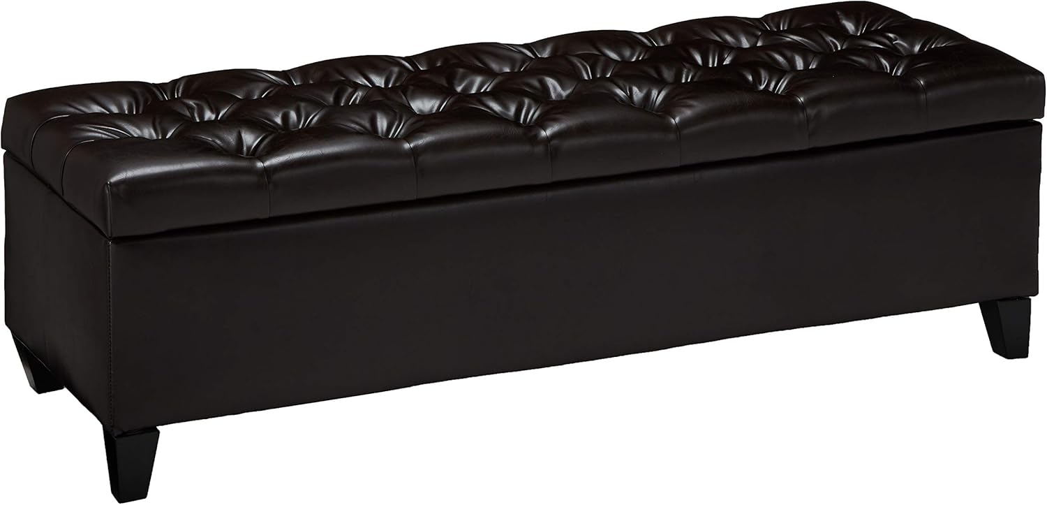 Christopher Knight Home Ottilie Fabric Storage Ottoman, Dark Grey Dimensions: 17.50”D x 51.00”W x 17.00”H
