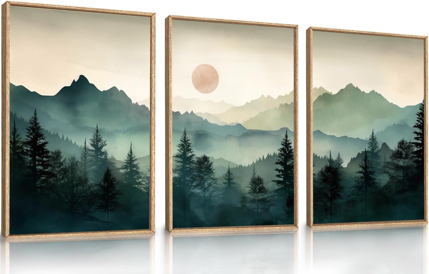 LHIUEM Large Nature Moody Floral Framed Canvas Wall Art,Abstract Dark Wall Decor,Wildflower Botanical Landscape Wall Painting,Picture Artwork for Living Room,Bedroom,Dining Room,Office -24"x36"x3