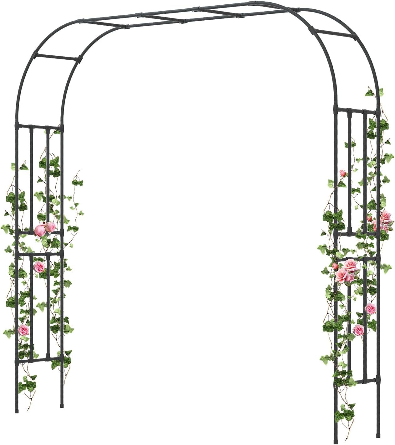 Garden Arch Trellis - Length: 126in, Height: 94.5in Garden Arch Arbor Trellis for Climbing Plants Outdoor - Garden Arch for Lawn, Party, Ceremony Wedding Decoration
