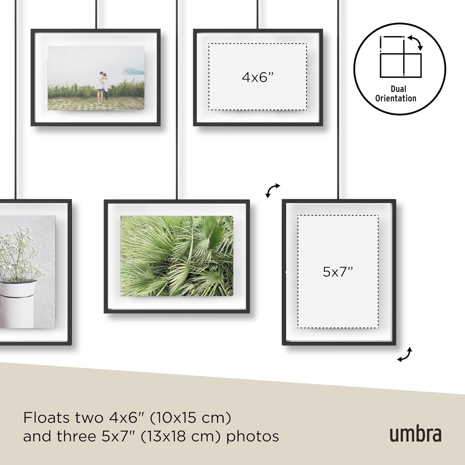 Umbra, Black Exhibit Multi Picture Frame Photo Display