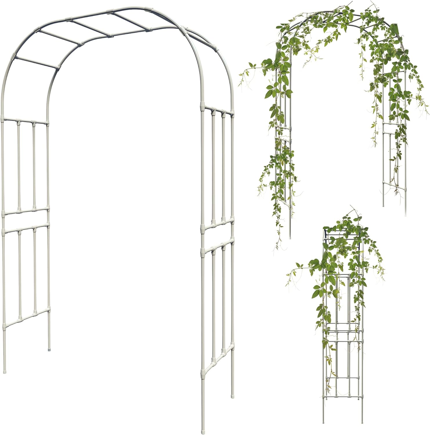 Olle Garden Arbor 95" High 59" Wide Easy to Assemble Wedding Arches for Ceremony Lightweight Garden Trellis Arch Garden Arch Trellis for Climbing Plants, Black