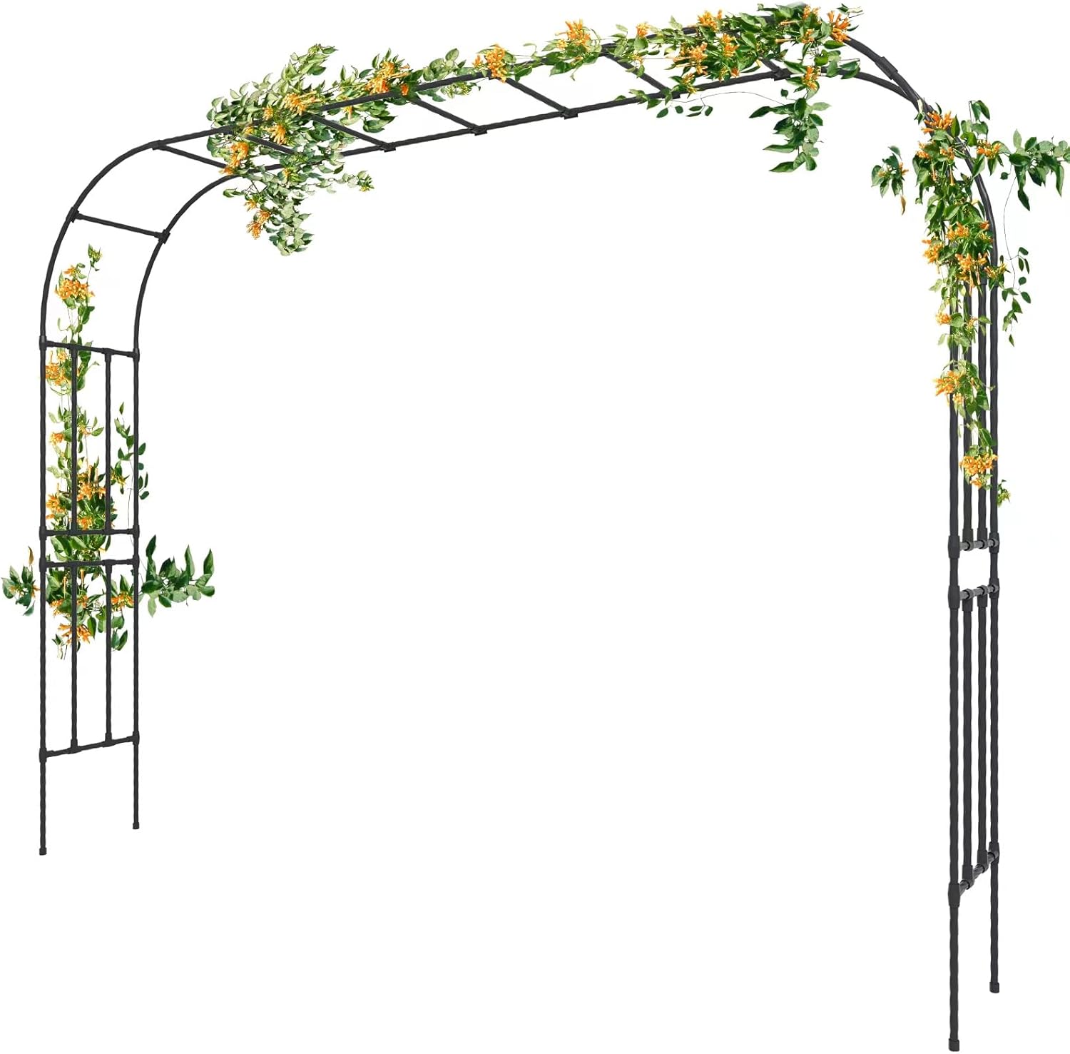Garden Arch Trellis - Length: 126in, Height: 94.5in Garden Arch Arbor Trellis for Climbing Plants Outdoor - Garden Arch for Lawn, Party, Ceremony Wedding Decoration
