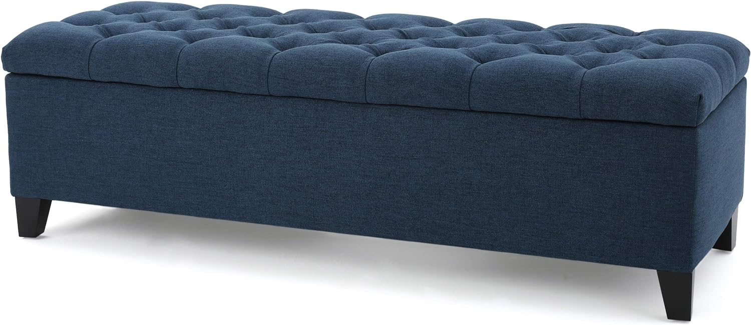 Christopher Knight Home Ottilie Fabric Storage Ottoman, Dark Grey Dimensions: 17.50”D x 51.00”W x 17.00”H