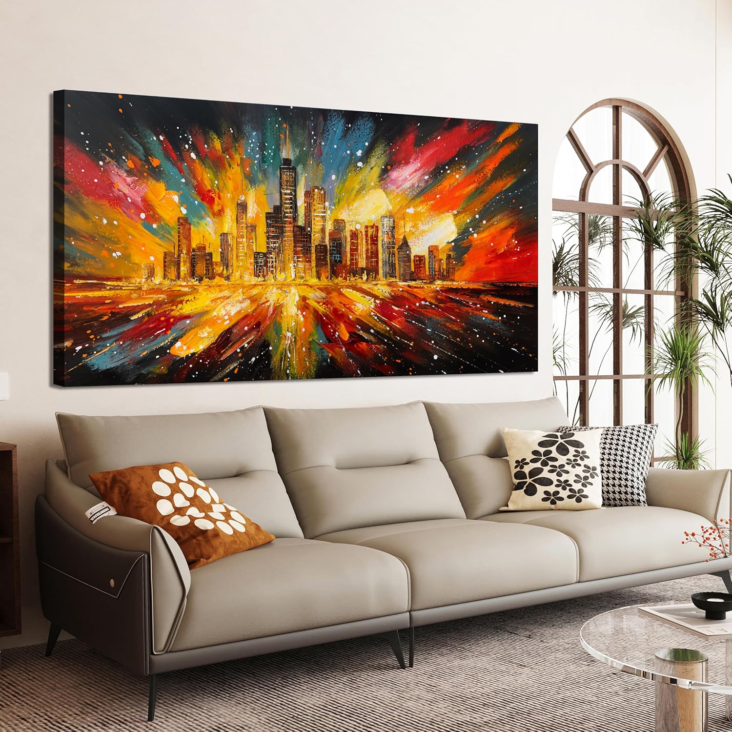 Canvas Wall Art Decor Wall Art Pictures for Living Room Vintage Floral Wall Art Decor White Gold Wall Art Prints Large Artwork for Walls Canvas Art Wall Decor for Bedroom Office Wall Decor 20" X 40"