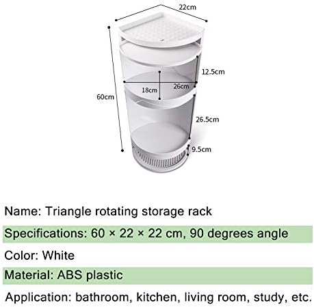 Multifunction Bathroom Kitchen Corner Locker Cosmetic Storage Rack Cabinet Storage Shelf Rotating Triangle Shelf