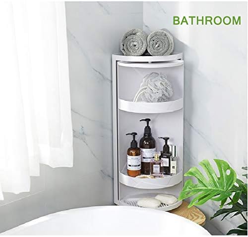 Multifunction Bathroom Kitchen Corner Locker Cosmetic Storage Rack Cabinet Storage Shelf Rotating Triangle Shelf