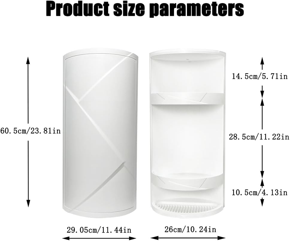 Corner Shelf, Bathroom Corner Storage Cabinet, Wall Mounted Storage Rack, Bathroom Shower Plastic Storage Rack, Multifunctional Corner Storage Cabinet, Rotating Tripod