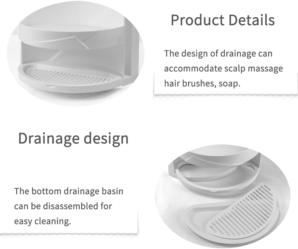 Corner Shelf, Bathroom Corner Storage Cabinet, Wall Mounted Storage Rack, Bathroom Shower Plastic Storage Rack, Multifunctional Corner Storage Cabinet, Rotating Tripod