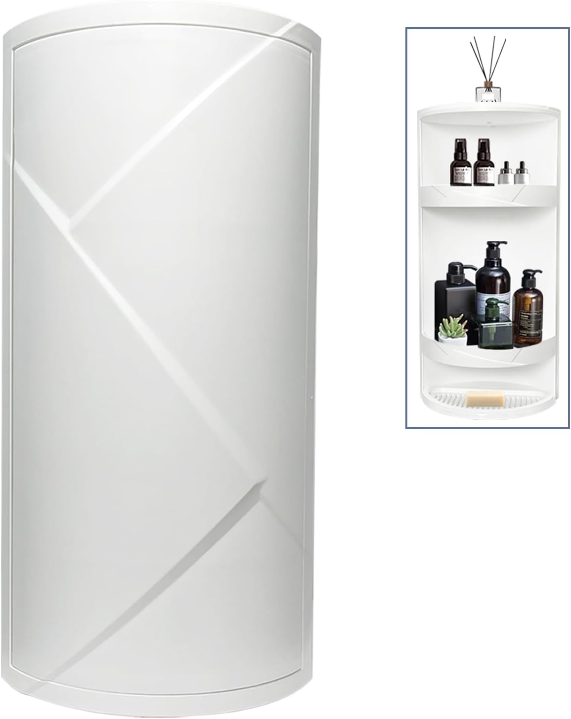 Corner Shelf, Bathroom Corner Storage Cabinet, Wall Mounted Storage Rack, Bathroom Shower Plastic Storage Rack, Multifunctional Corner Storage Cabinet, Rotating Tripod