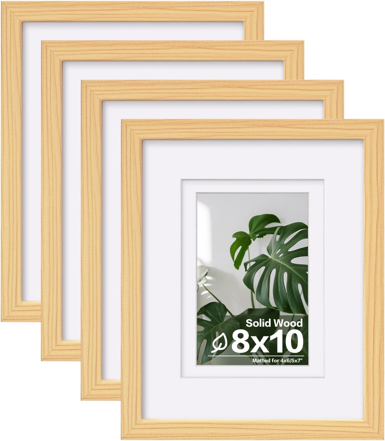 Egofine 11x14 Picture Frames with Plexiglass, Display Pictures 5x7/8x10 with Mat or 11x14 Without Mat Set of 4 for Tabletop and Wall Mounting, Carbonized Brown