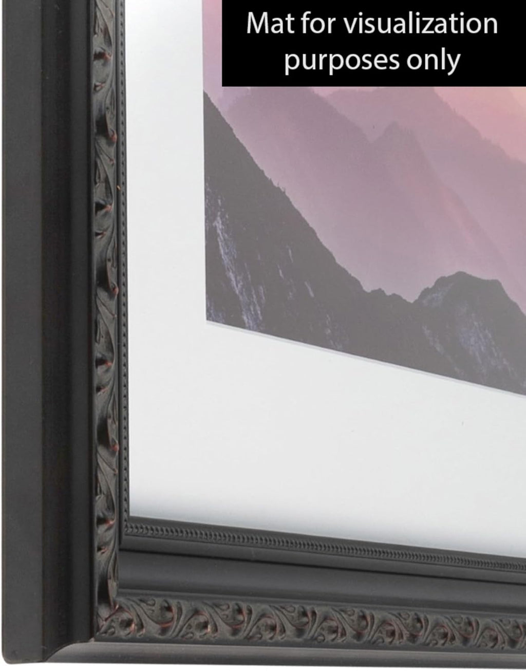 ArtToFrames 24x36 inch Black with Beads Wood Picture Frame, WOMD10188-24x36