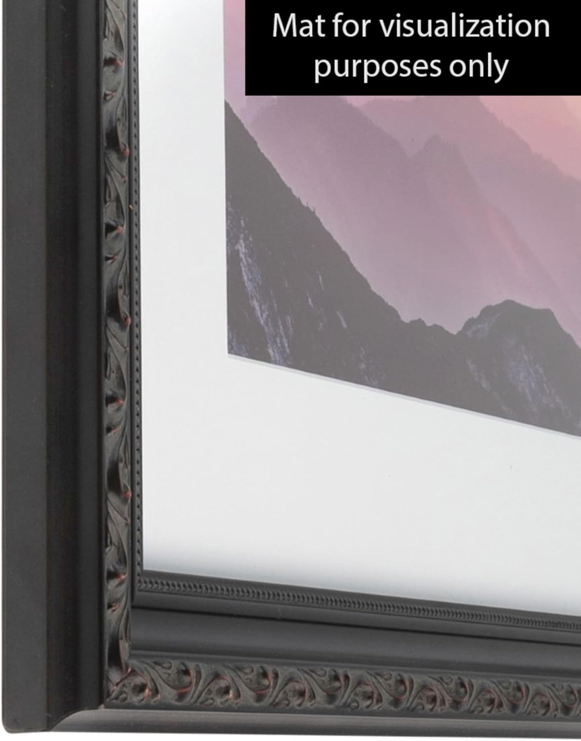 ArtToFrames 24x36 inch Black with Beads Wood Picture Frame, WOMD10188-24x36