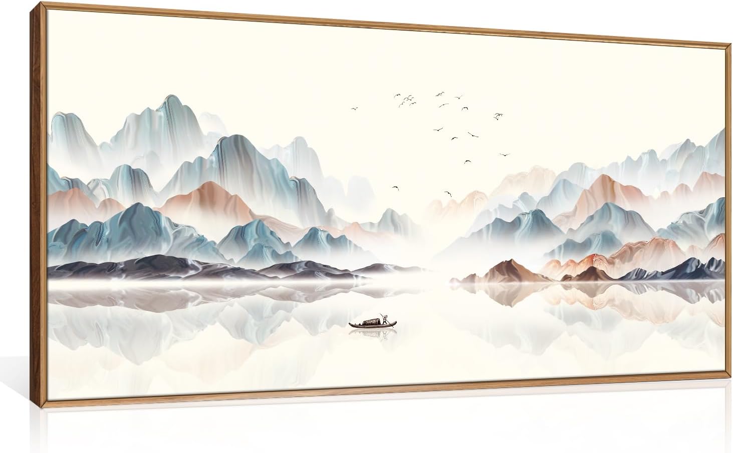 LHIUEM Large Nature Moody Floral Framed Canvas Wall Art,Abstract Dark Wall Decor,Wildflower Botanical Landscape Wall Painting,Picture Artwork for Living Room,Bedroom,Dining Room,Office -24"x36"x3