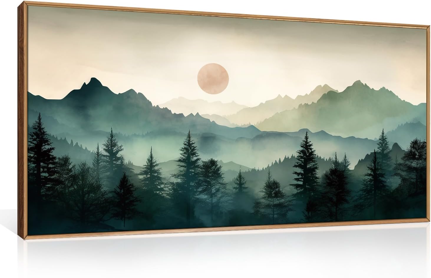 LHIUEM Large Nature Moody Floral Framed Canvas Wall Art,Abstract Dark Wall Decor,Wildflower Botanical Landscape Wall Painting,Picture Artwork for Living Room,Bedroom,Dining Room,Office -24"x36"x3