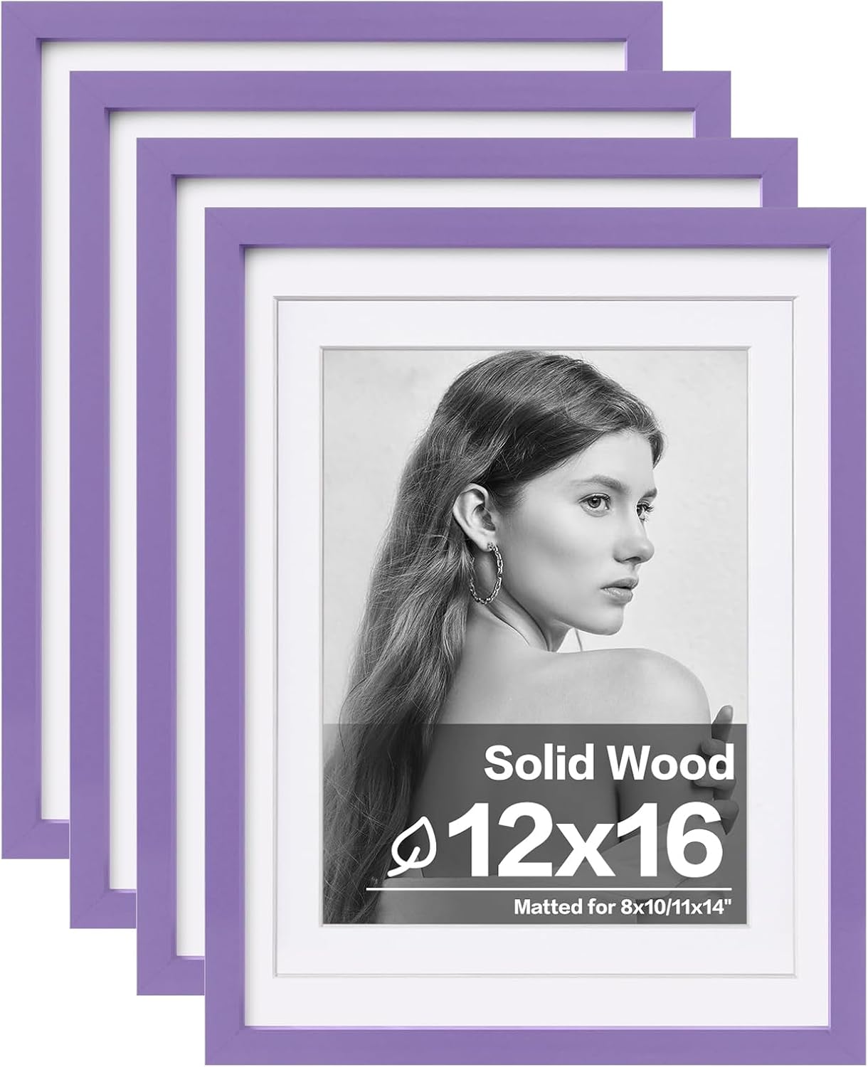 Egofine 11x14 Picture Frames with Plexiglass, Display Pictures 5x7/8x10 with Mat or 11x14 Without Mat Set of 4 for Tabletop and Wall Mounting, Carbonized Brown