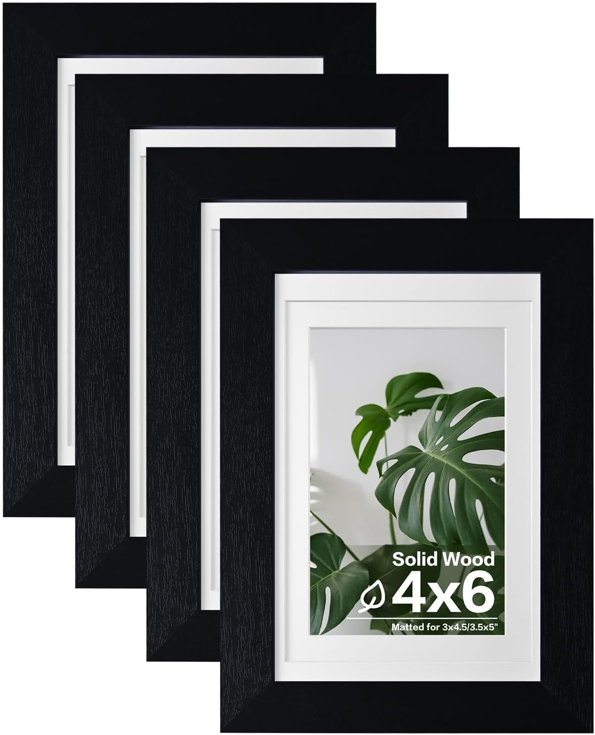 Egofine 11x14 Picture Frames with Plexiglass, Display Pictures 5x7/8x10 with Mat or 11x14 Without Mat Set of 4 for Tabletop and Wall Mounting, Carbonized Brown