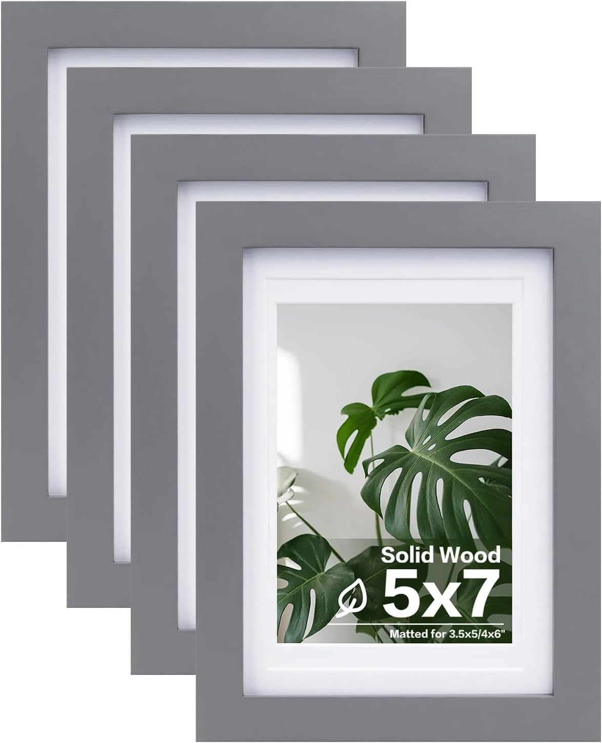 Egofine 11x14 Picture Frames with Plexiglass, Display Pictures 5x7/8x10 with Mat or 11x14 Without Mat Set of 4 for Tabletop and Wall Mounting, Carbonized Brown