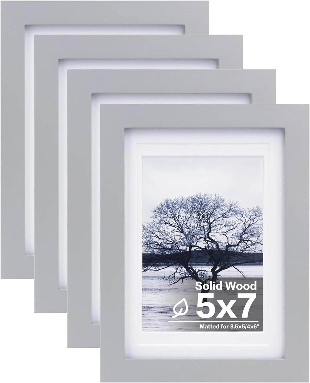 Egofine 11x14 Picture Frames with Plexiglass, Display Pictures 5x7/8x10 with Mat or 11x14 Without Mat Set of 4 for Tabletop and Wall Mounting, Carbonized Brown