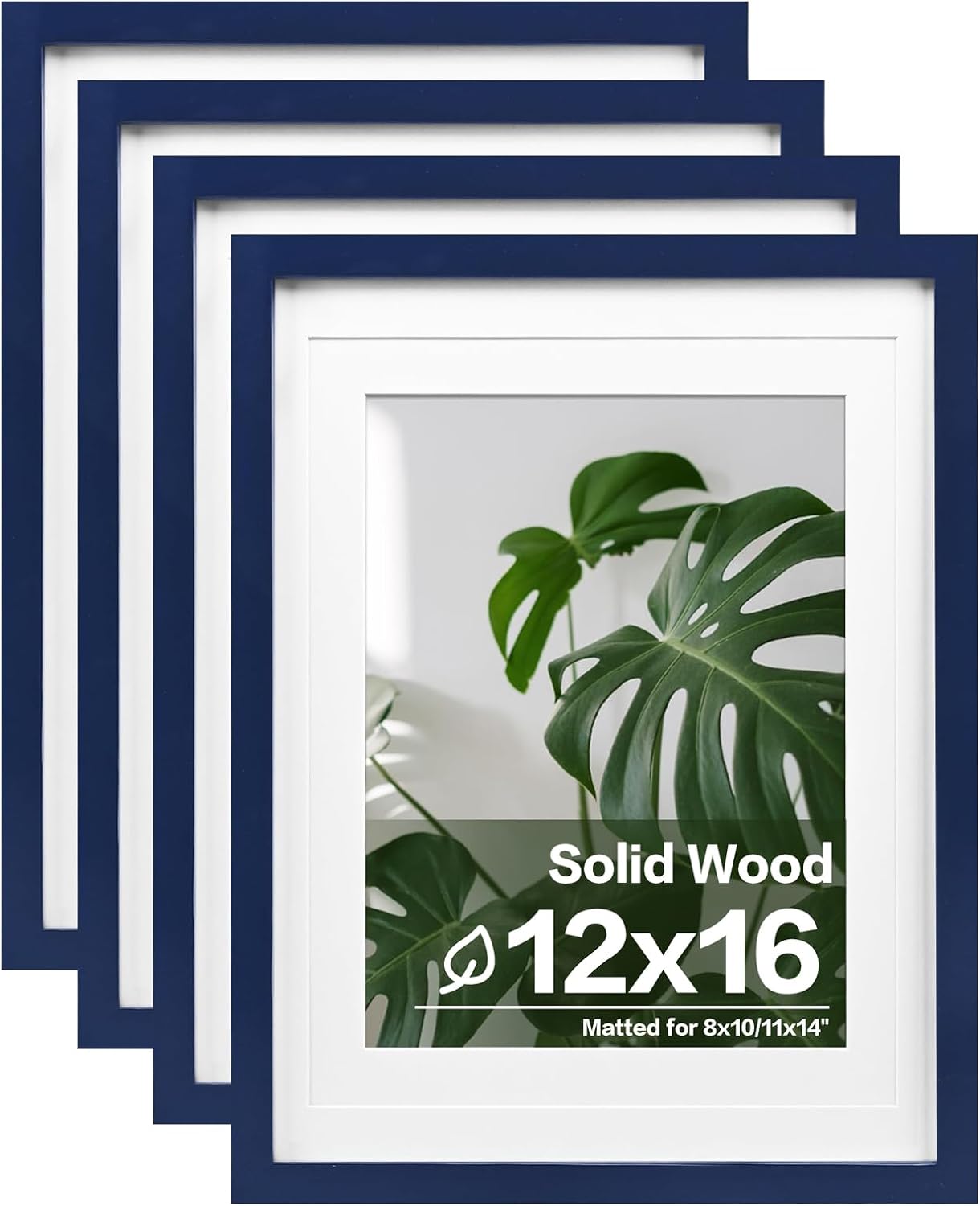 Egofine 11x14 Picture Frames with Plexiglass, Display Pictures 5x7/8x10 with Mat or 11x14 Without Mat Set of 4 for Tabletop and Wall Mounting, Carbonized Brown