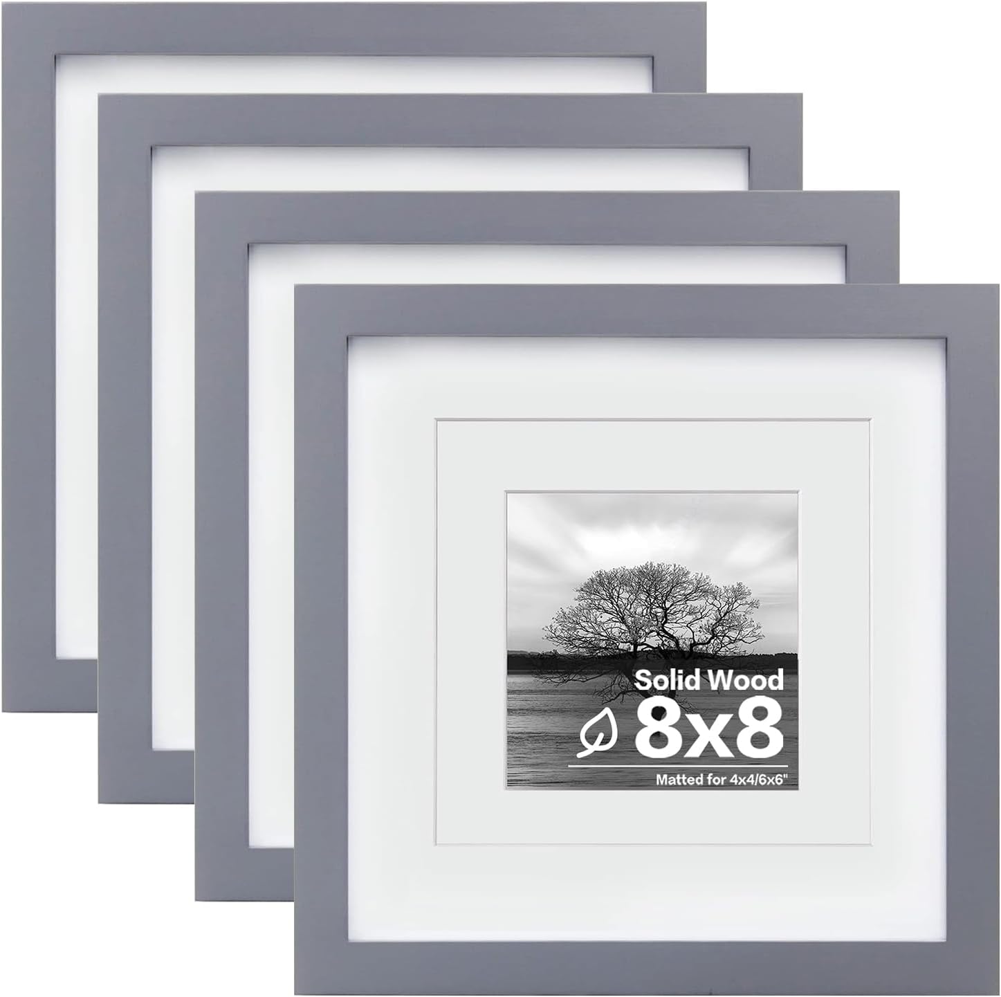 Egofine 11x14 Picture Frames with Plexiglass, Display Pictures 5x7/8x10 with Mat or 11x14 Without Mat Set of 4 for Tabletop and Wall Mounting, Carbonized Brown