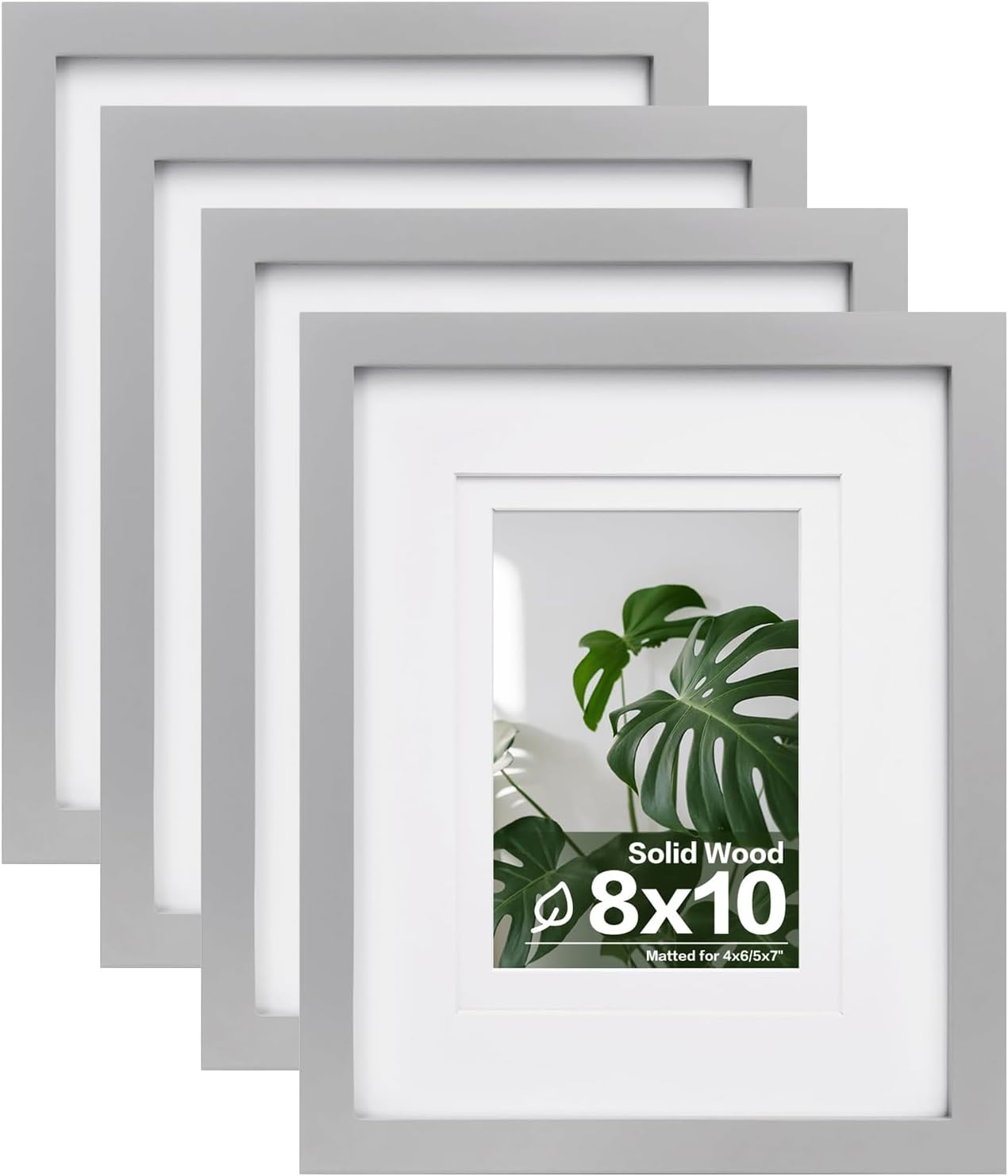 Egofine 11x14 Picture Frames with Plexiglass, Display Pictures 5x7/8x10 with Mat or 11x14 Without Mat Set of 4 for Tabletop and Wall Mounting, Carbonized Brown