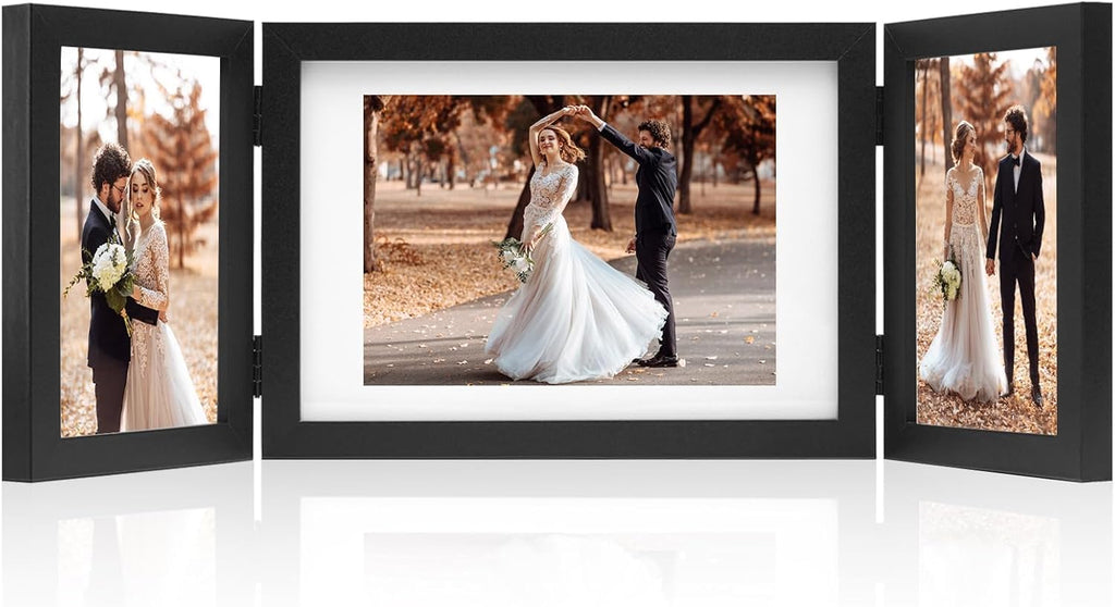 11x14 Picture Frame Set of 2 Natural Wood Photo Frames Display Pictures 8x10 with Mat or 11x14 without Mat Multi Photo Frames Collage for Wall or Tabletop Decor