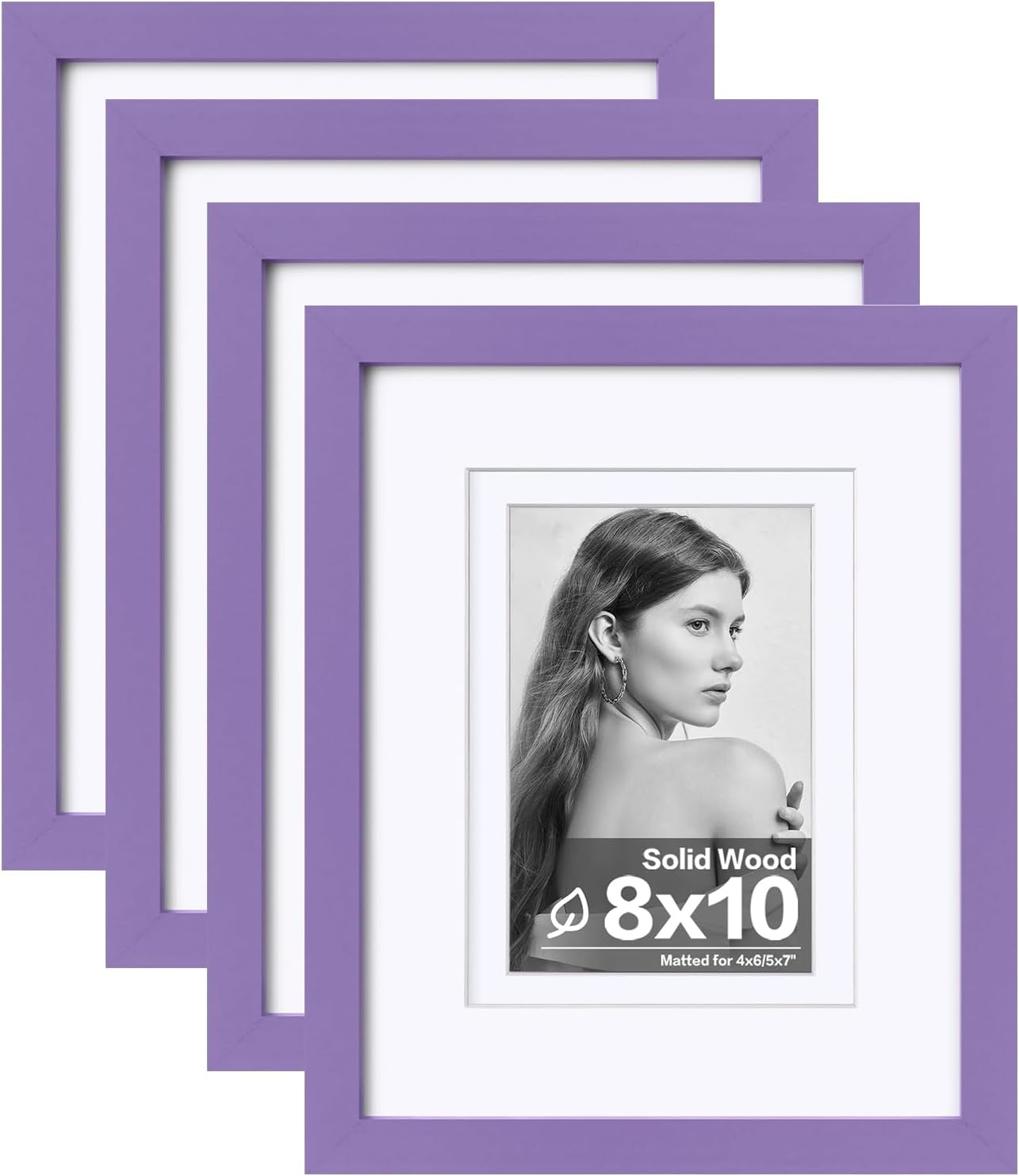 Egofine 11x14 Picture Frames with Plexiglass, Display Pictures 5x7/8x10 with Mat or 11x14 Without Mat Set of 4 for Tabletop and Wall Mounting, Carbonized Brown