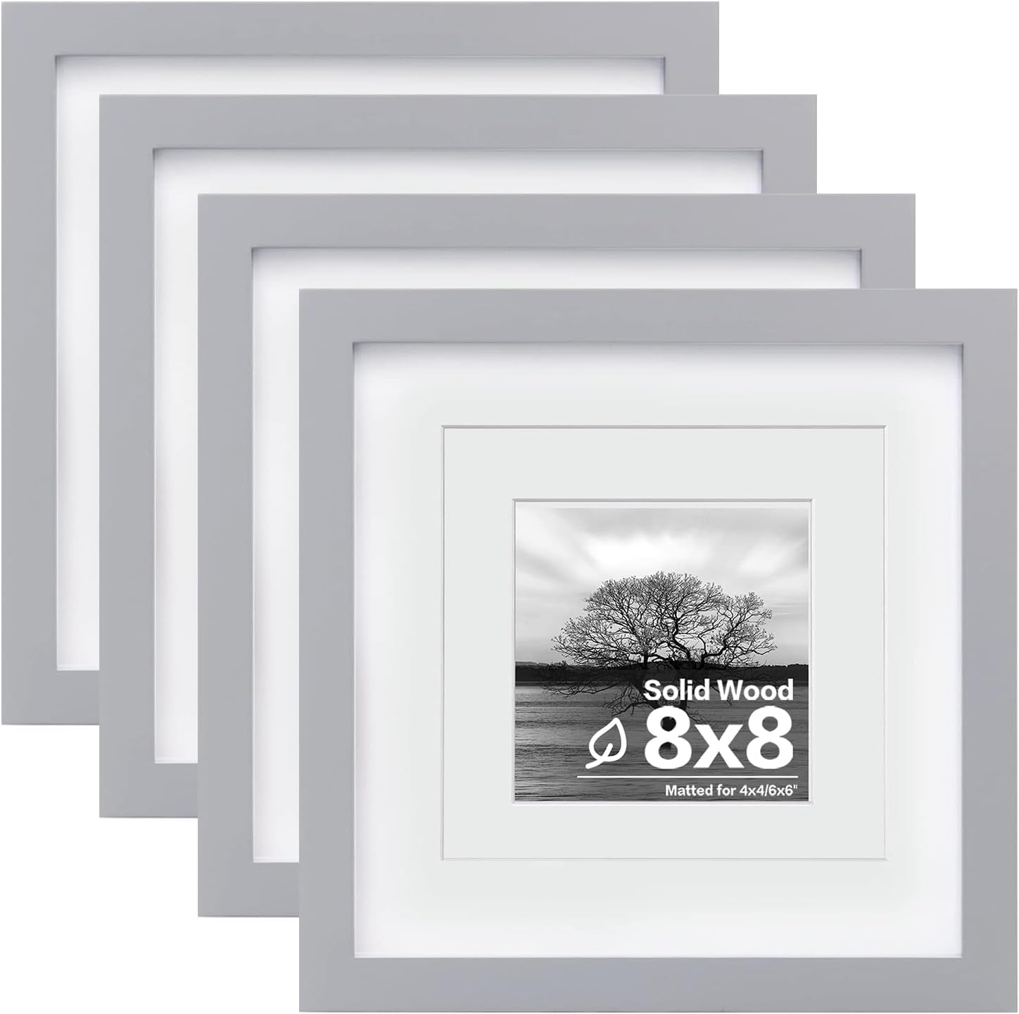 Egofine 11x14 Picture Frames with Plexiglass, Display Pictures 5x7/8x10 with Mat or 11x14 Without Mat Set of 4 for Tabletop and Wall Mounting, Carbonized Brown