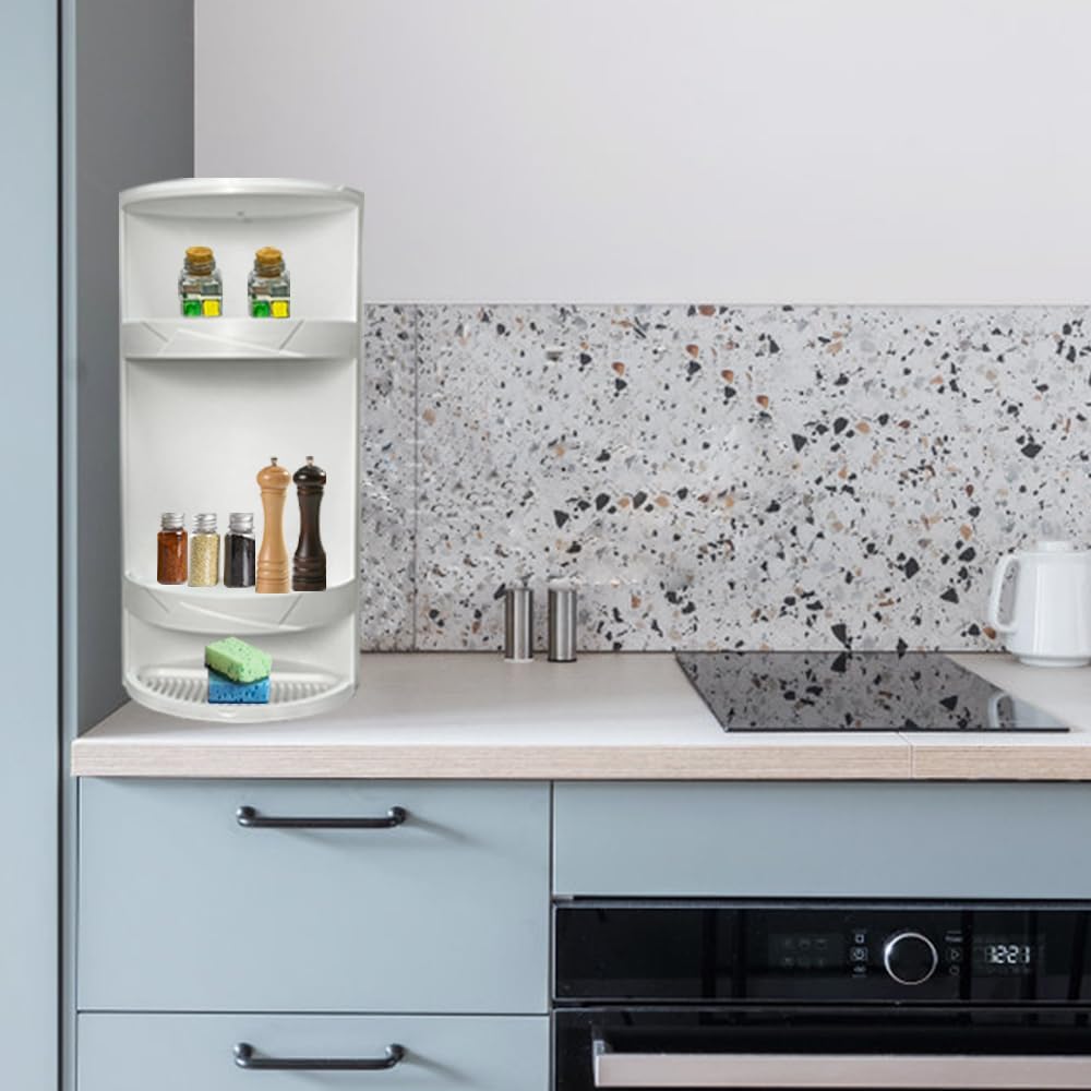 Corner Shelf, Bathroom Corner Storage Cabinet, Wall Mounted Storage Rack, Bathroom Shower Plastic Storage Rack, Multifunctional Corner Storage Cabinet, Rotating Tripod