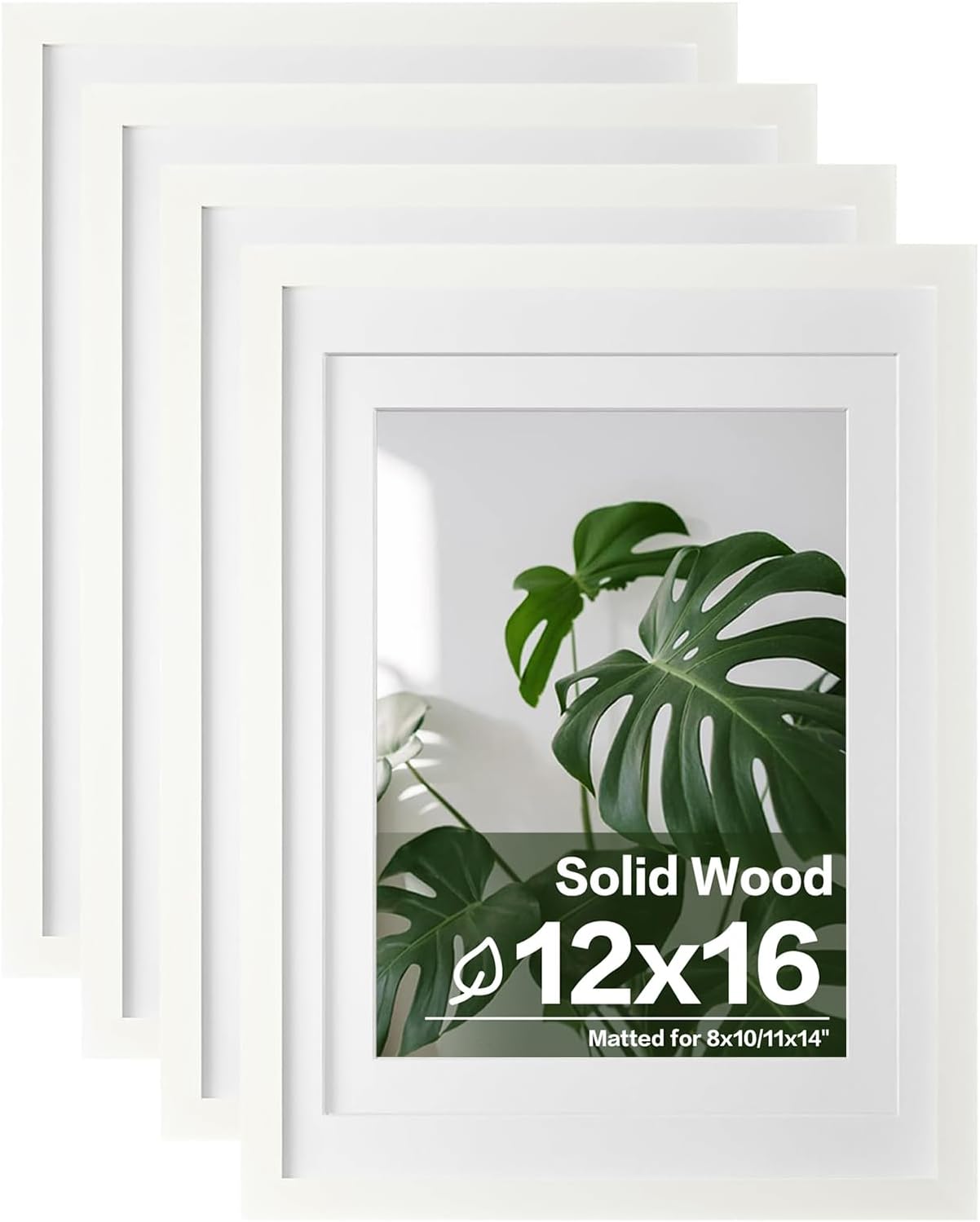 Egofine 11x14 Picture Frames with Plexiglass, Display Pictures 5x7/8x10 with Mat or 11x14 Without Mat Set of 4 for Tabletop and Wall Mounting, Carbonized Brown