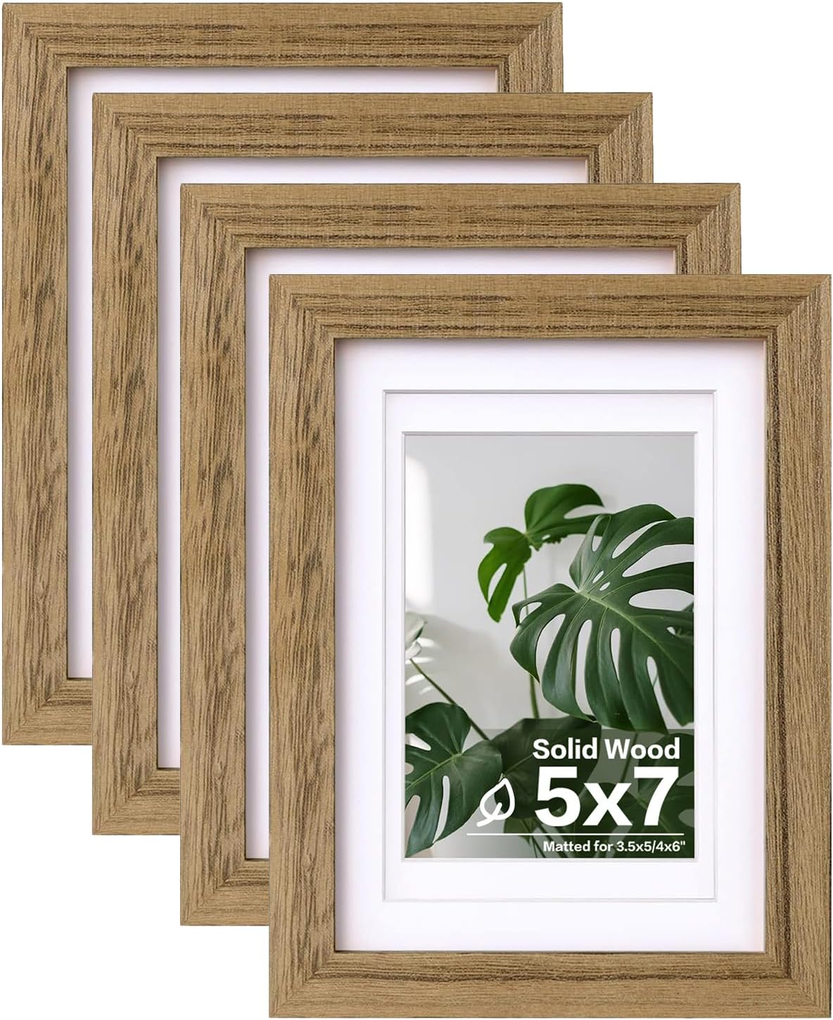 Egofine 11x14 Picture Frames with Plexiglass, Display Pictures 5x7/8x10 with Mat or 11x14 Without Mat Set of 4 for Tabletop and Wall Mounting, Carbonized Brown