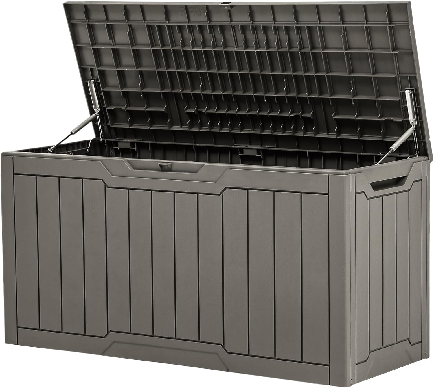 YITAHOME 120 Gallon Large Outdoor Storage Box with X-Shaped Front, Waterproof Resin Deck Box Cushion Storage Bench for Patio, Pool Supplies, Garden Tools - Lockable, Black