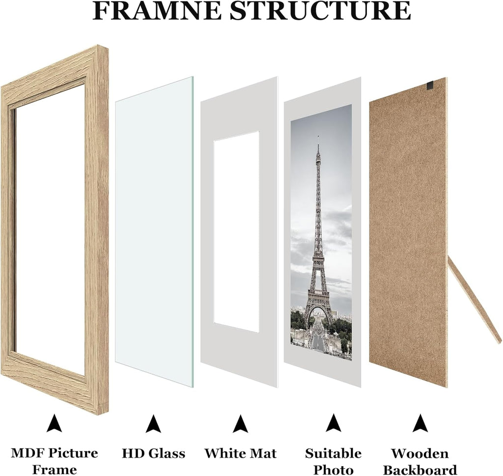 10 Pack Picture Frames Collage Wall Decor - Gallery Wall Frame Set with Mat for Wall Mounting or Tabletop Display, Including Two 8x10, Four 5x7, Four 4x6 Photo Frames, Real Glass