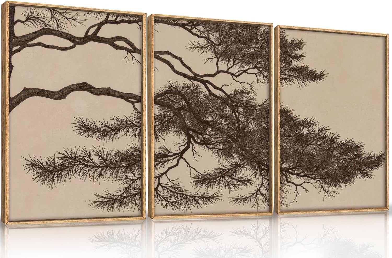 LHIUEM Large Nature Moody Floral Framed Canvas Wall Art,Abstract Dark Wall Decor,Wildflower Botanical Landscape Wall Painting,Picture Artwork for Living Room,Bedroom,Dining Room,Office -24"x36"x3