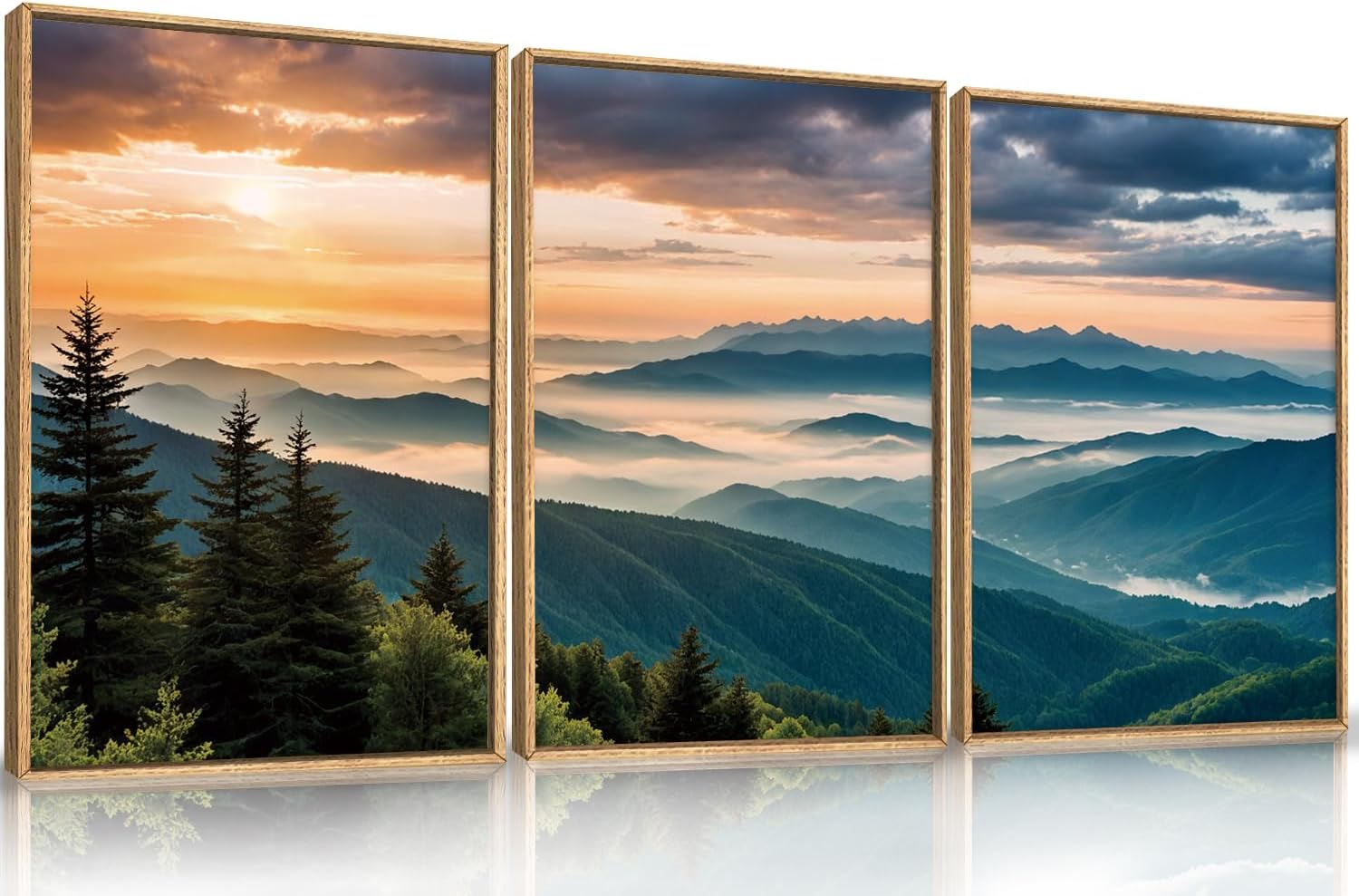 LHIUEM Large Nature Moody Floral Framed Canvas Wall Art,Abstract Dark Wall Decor,Wildflower Botanical Landscape Wall Painting,Picture Artwork for Living Room,Bedroom,Dining Room,Office -24"x36"x3