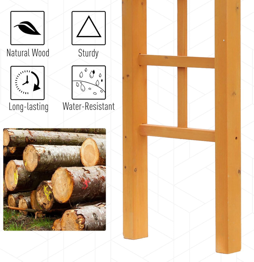 Outsunny 85" Wooden Garden Arbor for Wedding and Ceremony, Outdoor Garden Arch Trellis for Climbing Vines, Fir Wood, Orange