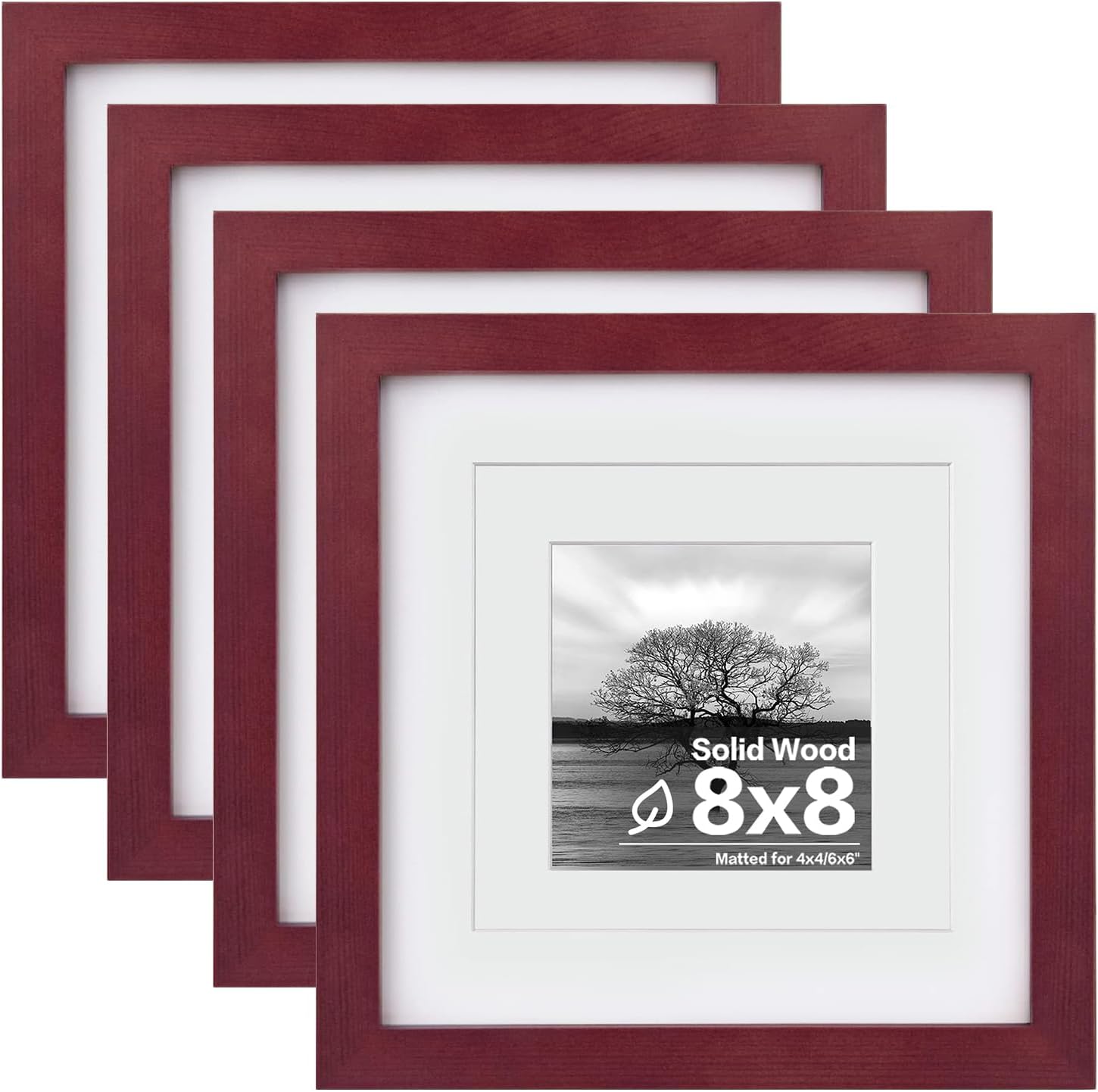 Egofine 11x14 Picture Frames with Plexiglass, Display Pictures 5x7/8x10 with Mat or 11x14 Without Mat Set of 4 for Tabletop and Wall Mounting, Carbonized Brown