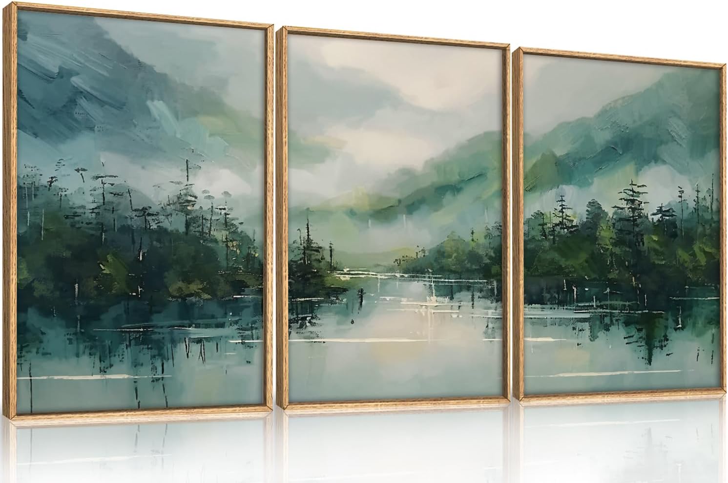 LHIUEM Large Nature Moody Floral Framed Canvas Wall Art,Abstract Dark Wall Decor,Wildflower Botanical Landscape Wall Painting,Picture Artwork for Living Room,Bedroom,Dining Room,Office -24"x36"x3