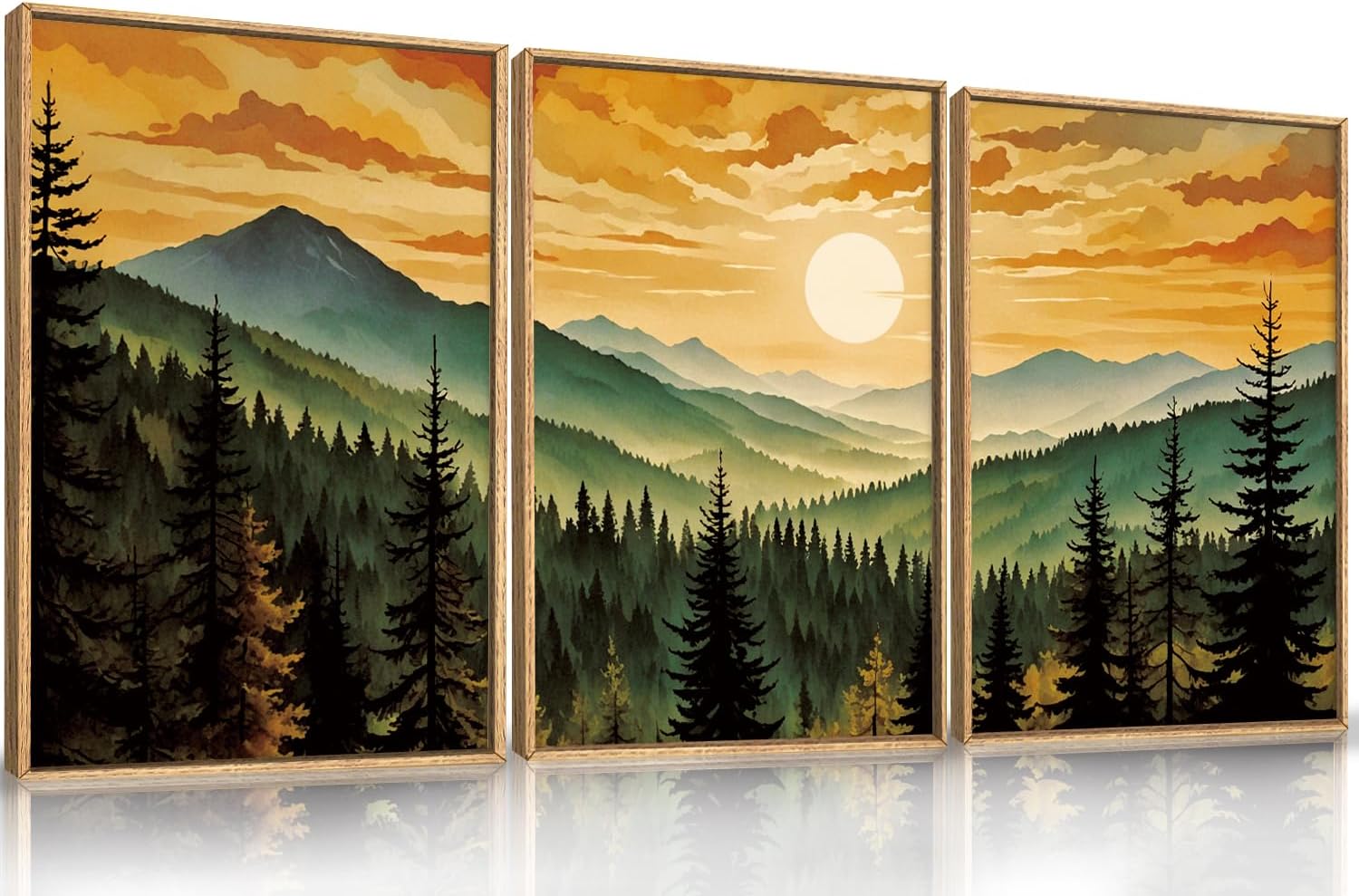 LHIUEM Large Nature Moody Floral Framed Canvas Wall Art,Abstract Dark Wall Decor,Wildflower Botanical Landscape Wall Painting,Picture Artwork for Living Room,Bedroom,Dining Room,Office -24"x36"x3