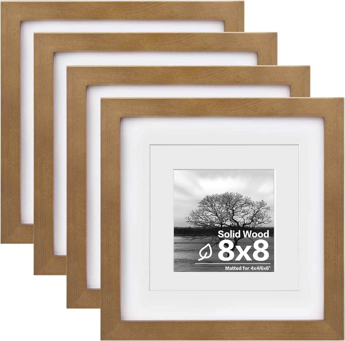 Egofine 11x14 Picture Frames with Plexiglass, Display Pictures 5x7/8x10 with Mat or 11x14 Without Mat Set of 4 for Tabletop and Wall Mounting, Carbonized Brown
