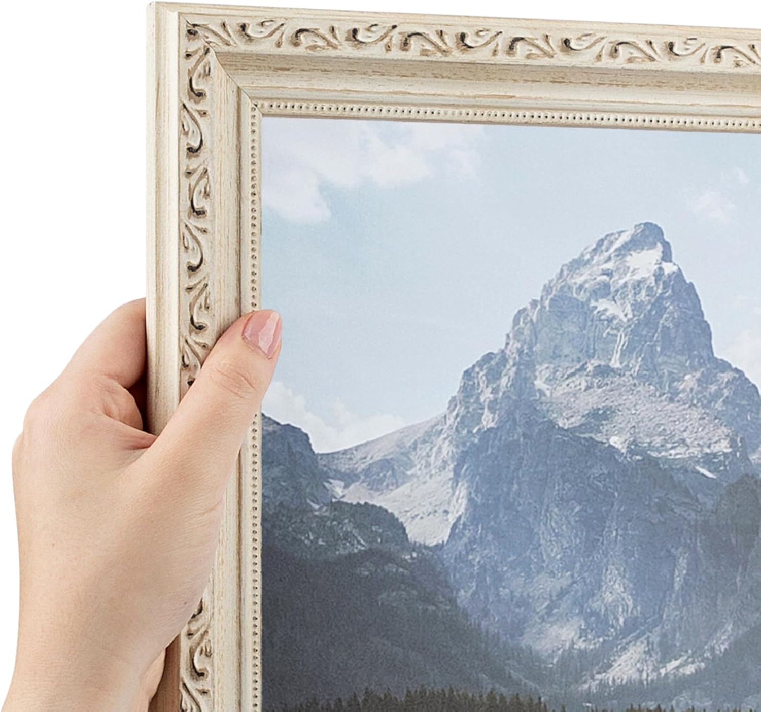 ArtToFrames 24x36 inch Black with Beads Wood Picture Frame, WOMD10188-24x36