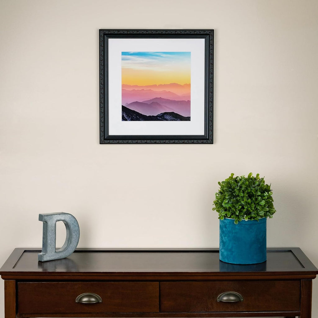 ArtToFrames 24x36 inch Black with Beads Wood Picture Frame, WOMD10188-24x36