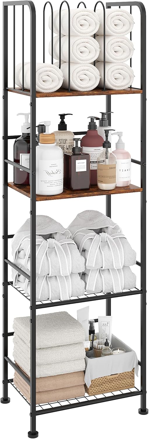 Towel Rack Free Standing 3-Tier M-Shaped Detachable Dividers, Durable Metal Towel Holder for Bathroom, Pool Towel Rack, Space-Saving Towel Storage Organizer, Modern Bath Towel Shelf Patent Pending