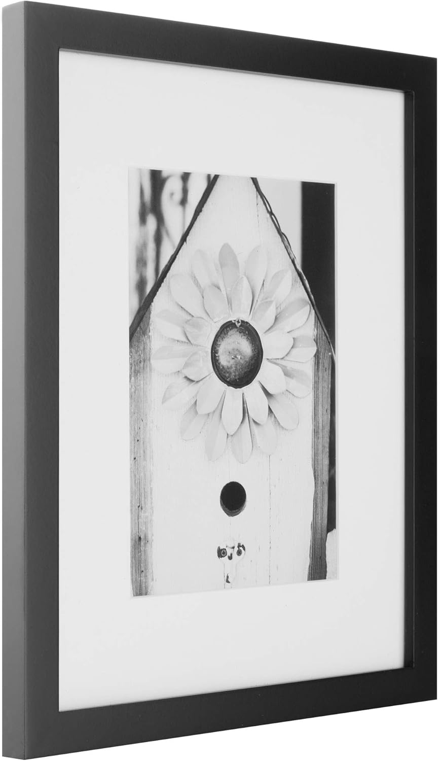 Gallery Perfect - 7-Piece Black Wall Frame Set - Kit with Decorative Art Prints - Hanging Template - Easy Installation Frame - Multi-Size Frames - Rectangular Wall Mount - Single Picture Frame