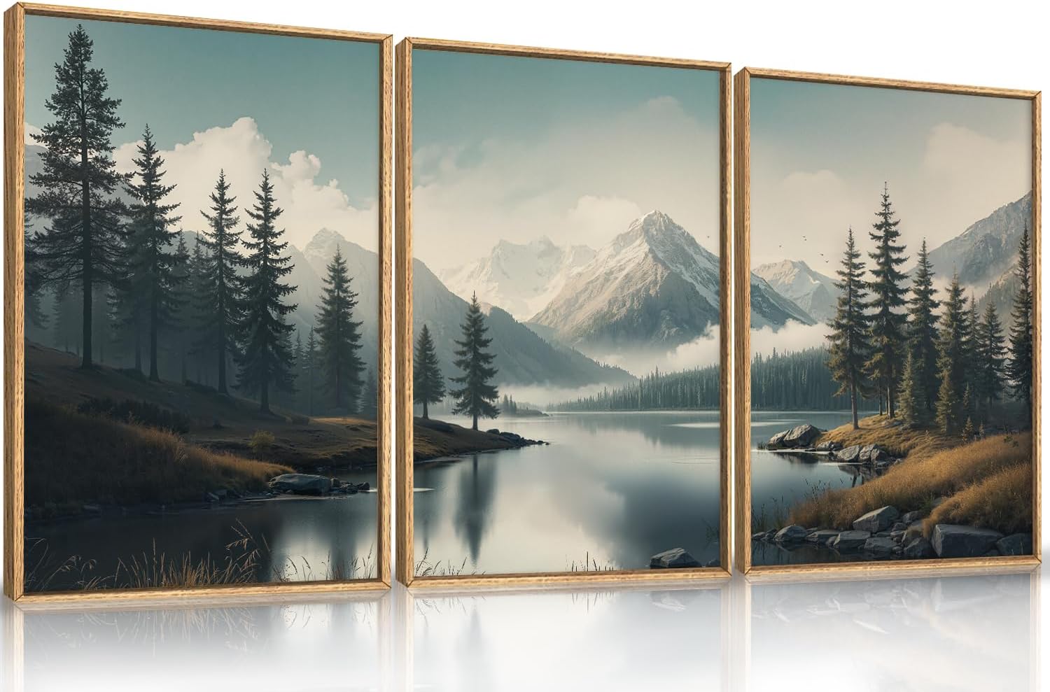 LHIUEM Large Nature Moody Floral Framed Canvas Wall Art,Abstract Dark Wall Decor,Wildflower Botanical Landscape Wall Painting,Picture Artwork for Living Room,Bedroom,Dining Room,Office -24"x36"x3