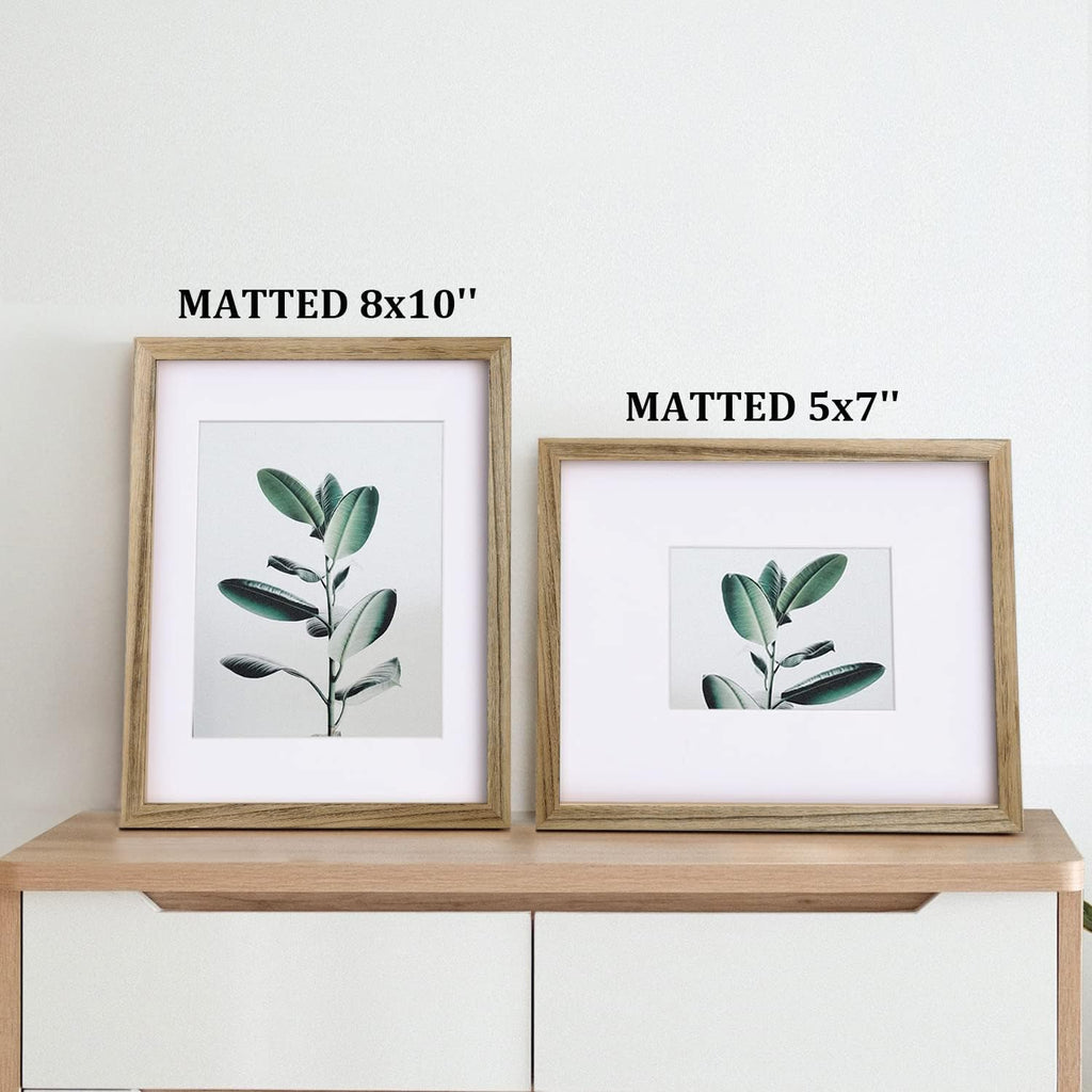 Egofine 11x14 Picture Frames with Plexiglass, Display Pictures 5x7/8x10 with Mat or 11x14 Without Mat Set of 4 for Tabletop and Wall Mounting, Carbonized Brown