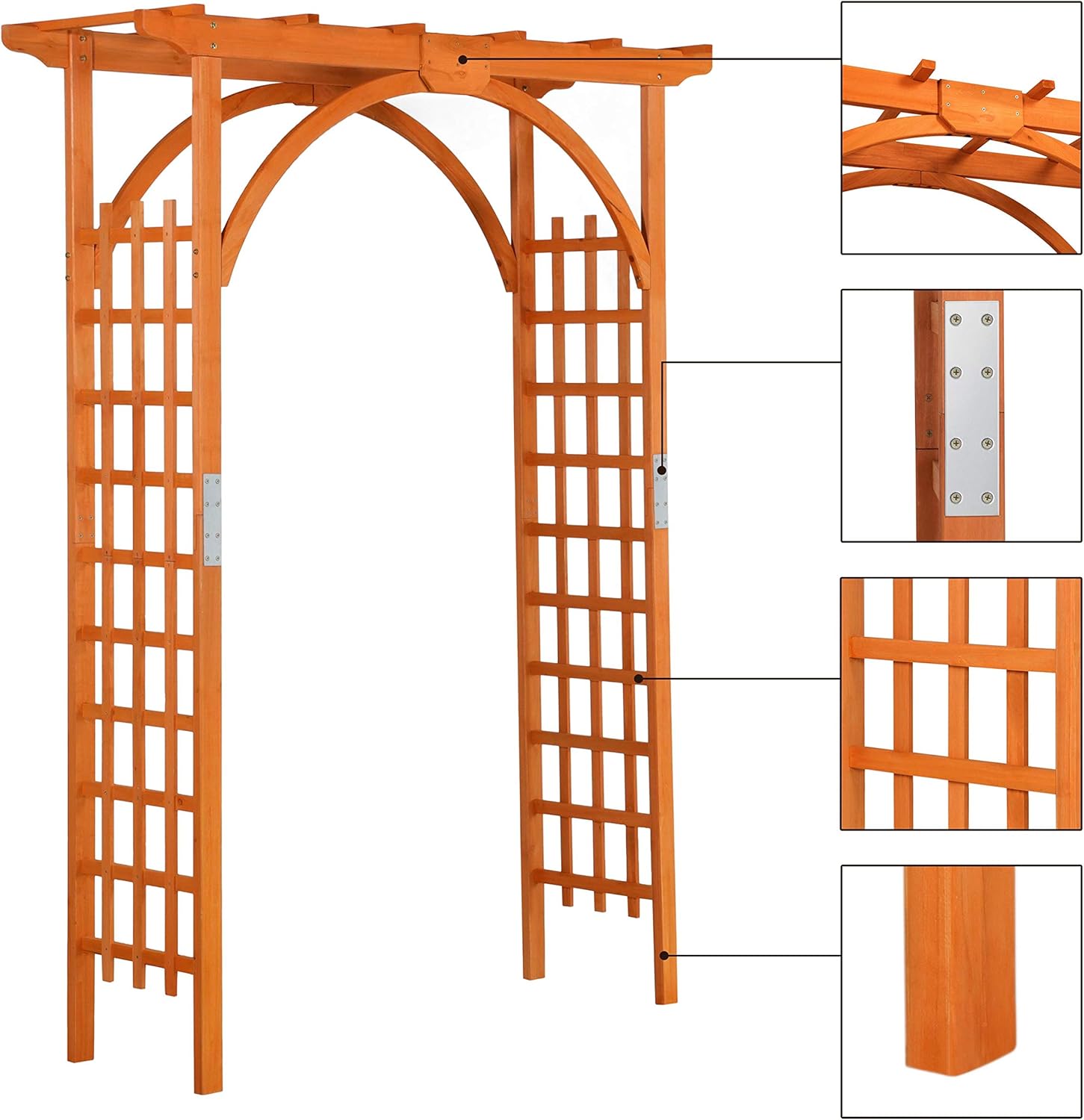 Yaheetech 85in Wooden Garden Trellis Horticulture Garden Arch Arbor for Climbing Planting Plant Stand in Garden Yard Outdoor, Brown