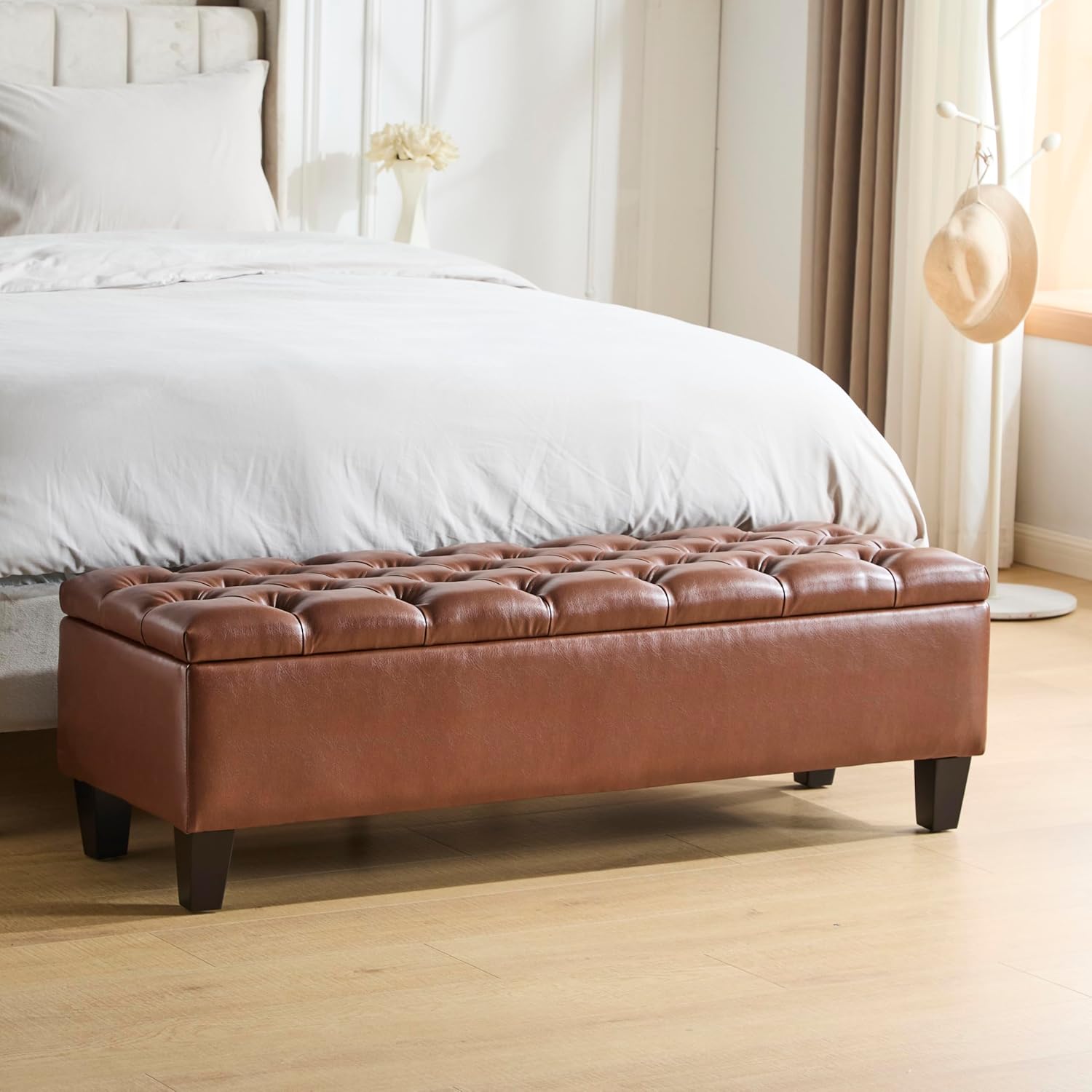 Christopher Knight Home Ottilie Fabric Storage Ottoman, Dark Grey Dimensions: 17.50”D x 51.00”W x 17.00”H