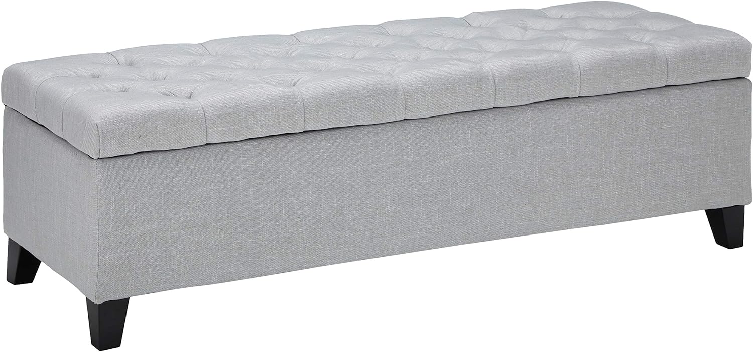 Christopher Knight Home Ottilie Fabric Storage Ottoman, Dark Grey Dimensions: 17.50”D x 51.00”W x 17.00”H